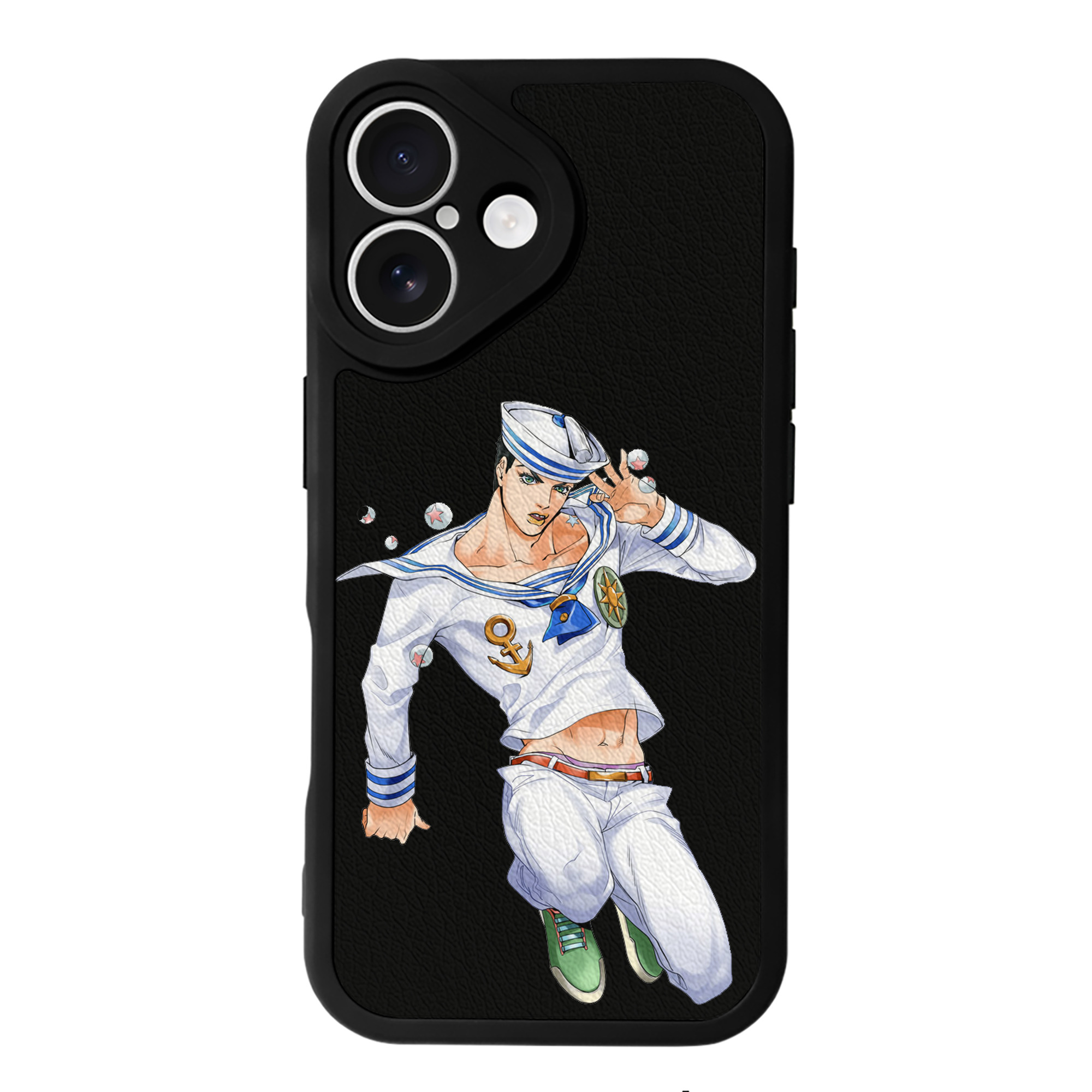 （画像用） ジョジョの奇妙な冒険 東方定助 JoJo's Bizarre Adventure Higashikata Josuke 【iPhone 16シリーズ対応】シリコンスマホケース（レザー調） 材質：シリコン
